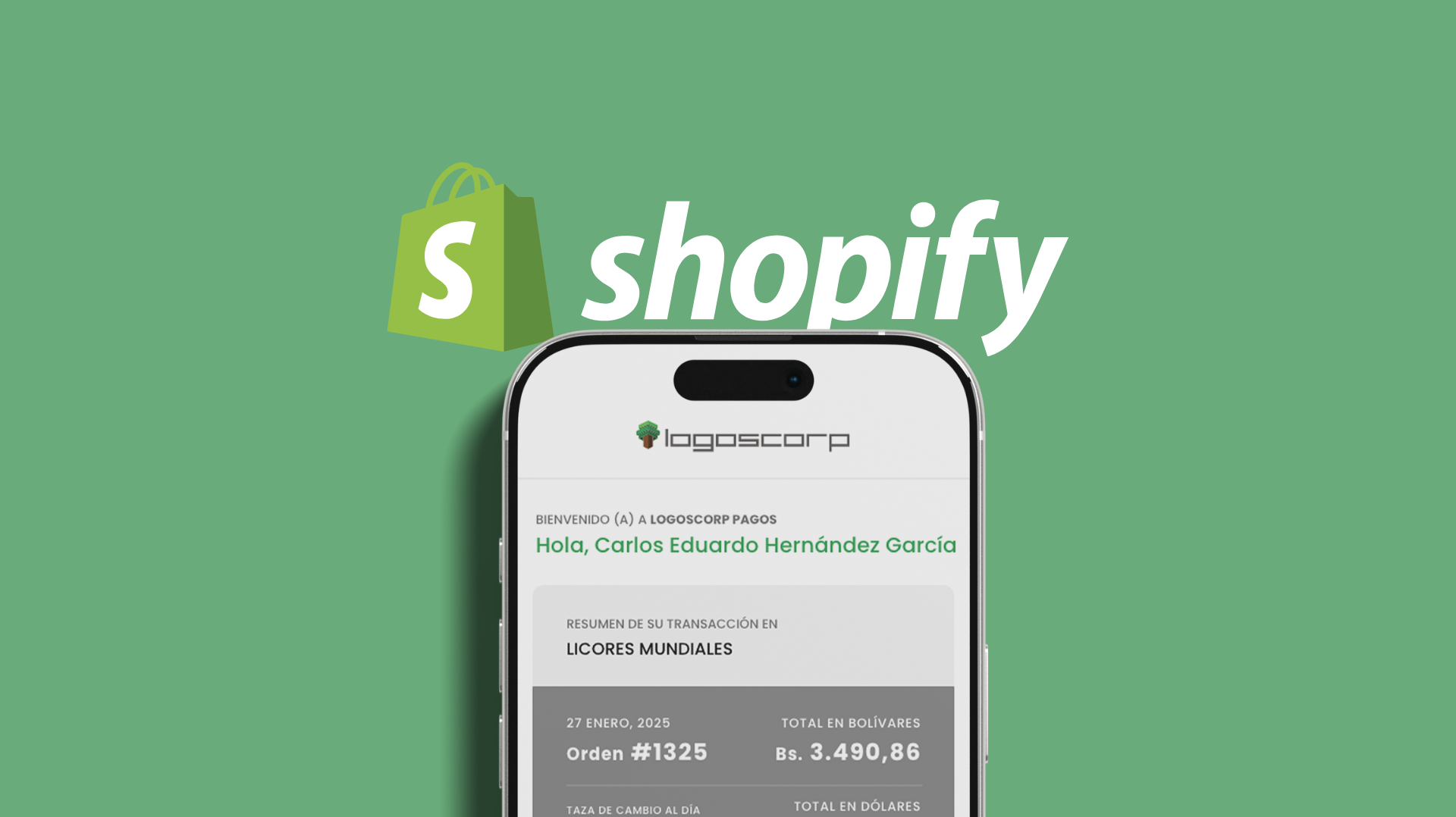 Pasarela de Pagos de LogosCorp integrada a tu tienda Shopify y certificada por Sitef, procesas transacciones en Venezuela en Bolívares y Dólares, con opciones modernas como Tarjeta, Zelle, Cashea y Pago móvil.