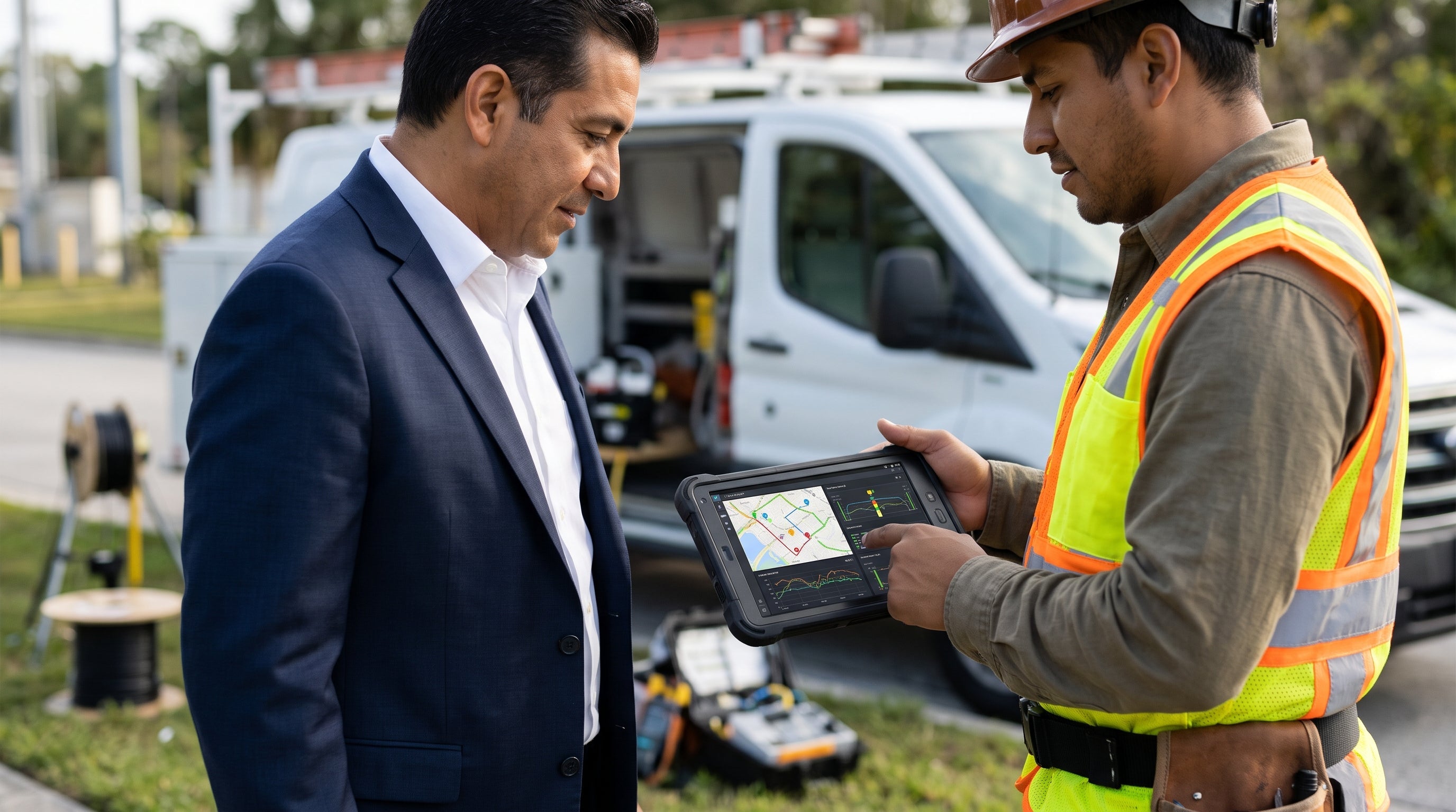 Optimice las instalaciones de fibra óptica (FTTH) en Venezuela con Zoho FSM. Integre cuadrillas, inventario móvil y geolocalización GPS bajo Lead to Cash.