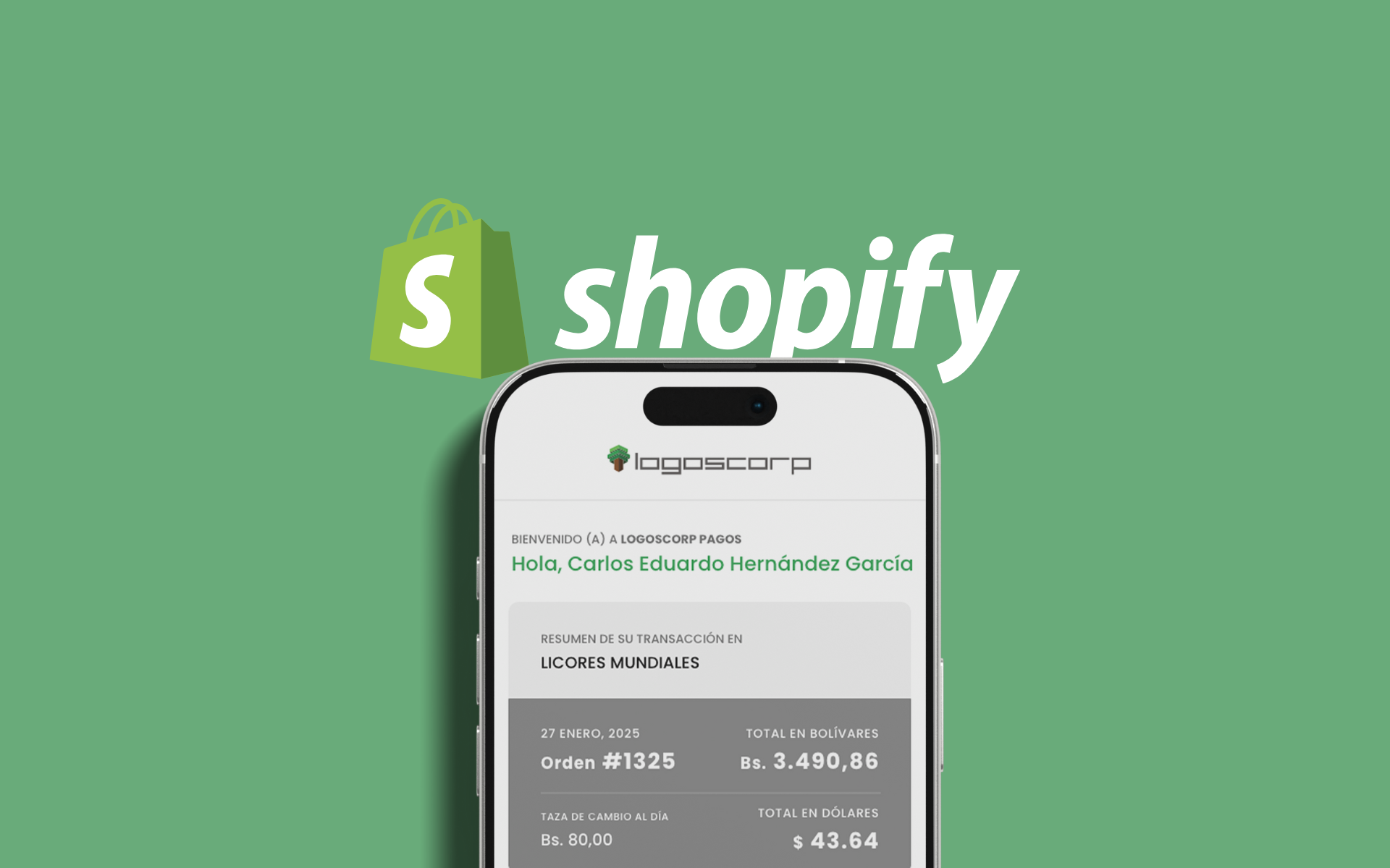 Pasarela de Pagos de LogosCorp integrada a tu tienda Shopify y certificada por Sitef, procesas transacciones en Venezuela en Bolívares y Dólares, con opciones modernas como Tarjeta, Zelle, Cashea y Pago móvil.