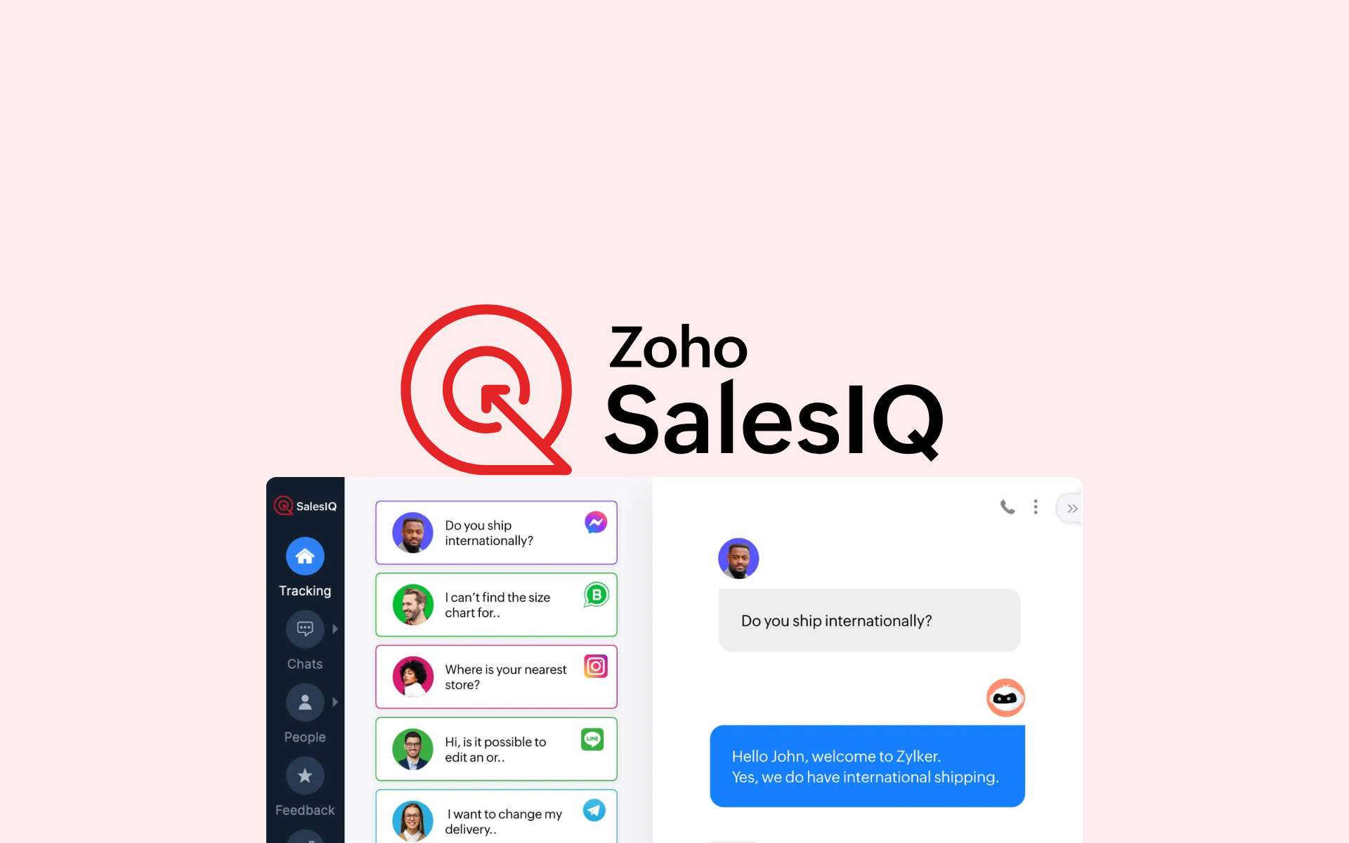 Zoho SalesIQ Atención de alto volumen para Banca Seguros y Telcos.